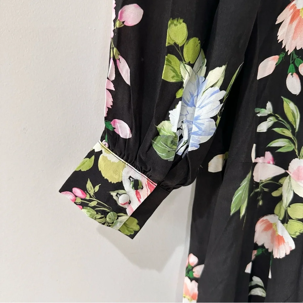 Yumi Kim Marlo Floral Midi Dress Black Size S NWT - Picture 9 of 13